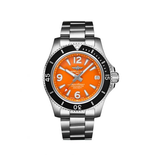 Breitling Superocean 36 Stainless Steel Orange Bracelet