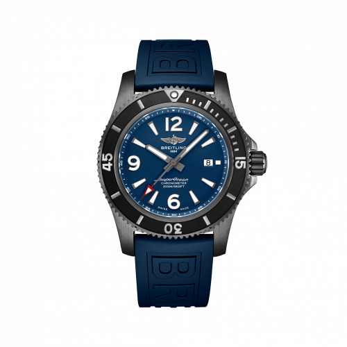 Breitling Superocean 46 Blacksteel Blue Rubber Pin