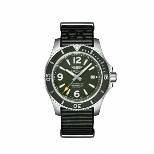 Breitling Superocean 44 Stainless Steel Green NATO OuterKnown