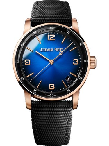 Audemars Piguet CODE 11.59 Automatic Pink Gold Blue Fabric