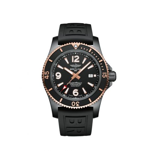Breitling Superocean 46 Blacksteel Red Gold Black Rubber