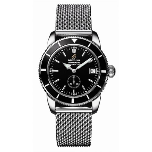 Breitling Superocean Heritage 38 Stainless Steel Black Milanese