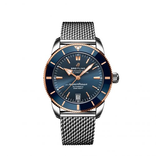 Breitling Superocean Heritage II B20 Automatic 42 Stainless Steel Red Gold Blue Bracelet