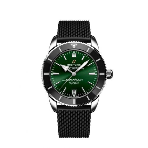 Breitling Superocean Heritage II 42 Stainless Steel Black Green Rubber Folding