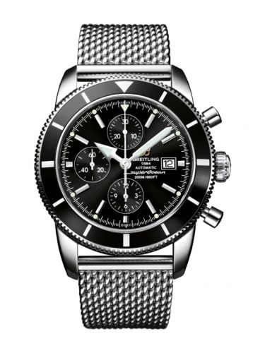 Breitling Superocean Heritage 46 Chronograph Stainless Steel Black Black Milanese