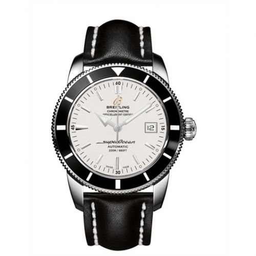 Breitling Superocean Heritage 42 Stainless Steel Black Stratus Silver Calf