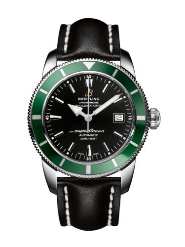 Breitling Superocean Heritage 42 Stainless Steel Green Volcano Black Calf