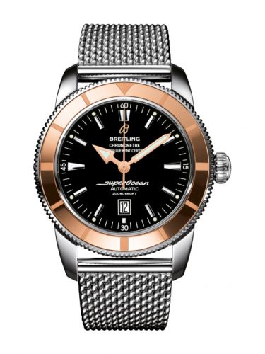 Breitling Superocean Heritage 46 Stainless Steel Red Gold Black Milanese