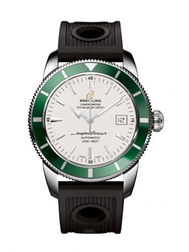 Breitling Superocean Heritage 42 Stainless Steel Green Stratus Silver Rubber