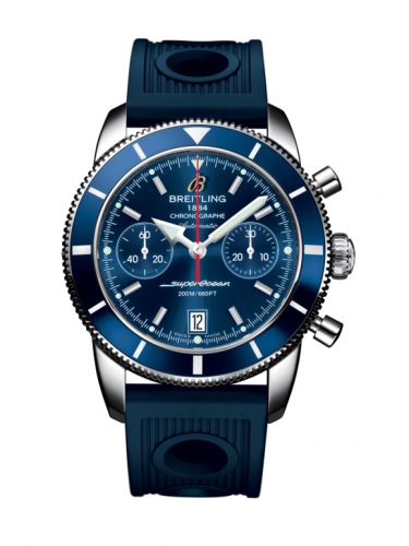 Breitling Superocean Heritage 44 Chronograph Stainless Steel Blue Blue Rubber