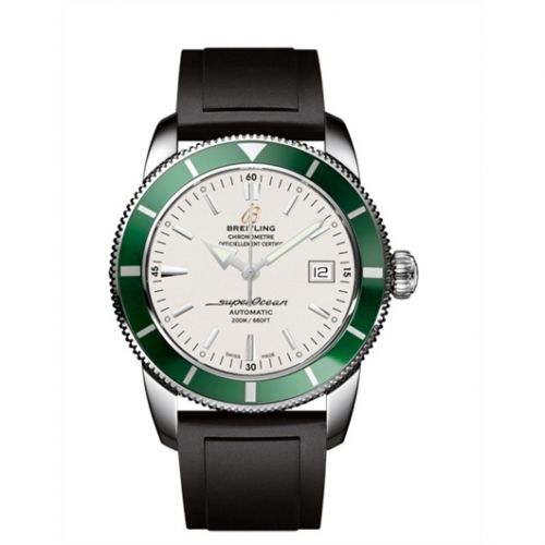 Breitling Superocean Heritage 42 Stainless Steel Green Stratus Silver Rubber