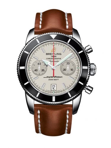Breitling Superocean Heritage 44 Chronograph Stainless Steel Black Silver Calf