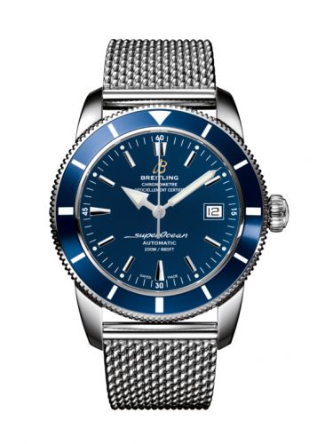 Breitling Superocean Heritage 42 Stainless Steel Blue Gun Blue Milanese