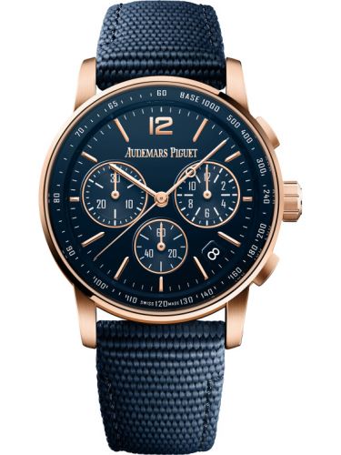 Audemars Piguet CODE 11.59 Chronograph Selfwinding Pink Gold Blue Fabric