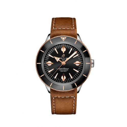 Breitling Superocean Heritage '57 Stainless Steel Red Gold Black Calf Pin