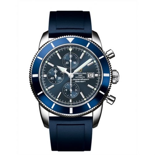 Breitling Superocean Heritage 46 Chronograph Stainless Steel Blue Blue Rubber