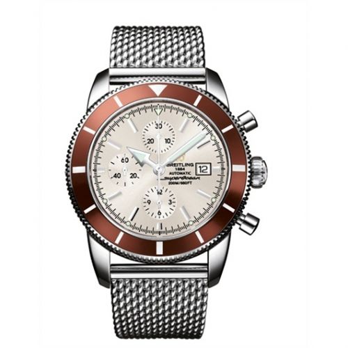 Breitling Superocean Heritage 46 Chronograph Stainless Steel Bronze Stratus Silver Milanese