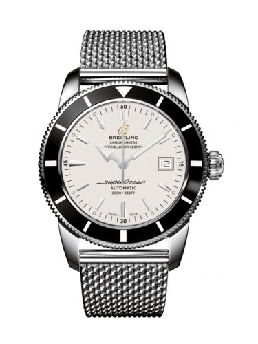 Breitling Superocean Heritage 42 Stainless Steel Black Stratus Silver Milanese