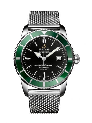 Breitling Superocean Heritage 42 Stainless Steel Green Volcano Black Milanese