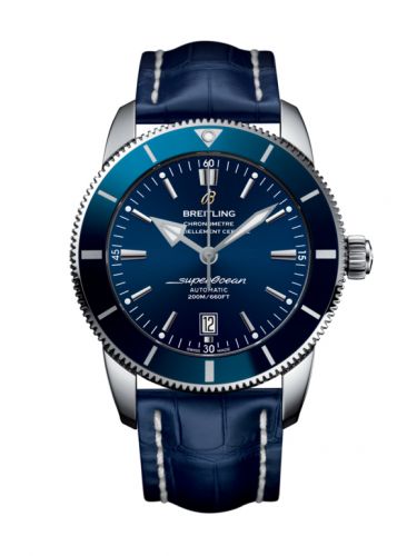 Breitling Superocean Heritage II 46 Stainless Steel Blue Blue Croco Pin