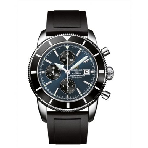 Breitling Superocean Heritage 46 Chronograph Stainless Steel Black Gun Blue Rubber