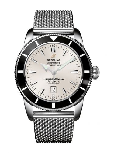 Breitling Superocean Heritage 46 Stainless Steel Black Stratus Silver Milanese