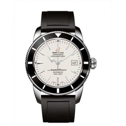 Breitling Superocean Heritage 42 Stainless Steel Black Stratus Silver Rubber