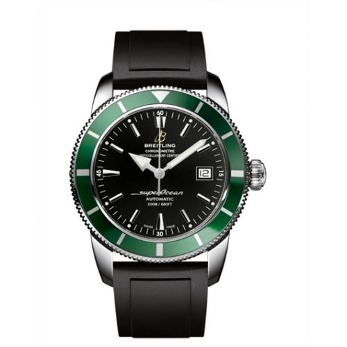 Breitling Superocean Heritage 42 Stainless Steel Green Volcano Black Rubber