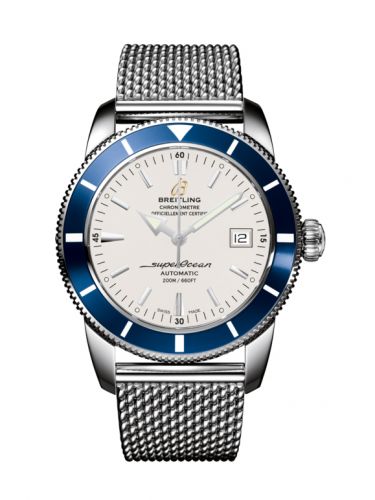 Breitling Superocean Heritage 42 Stainless Steel Blue Stratus Silver Milanese