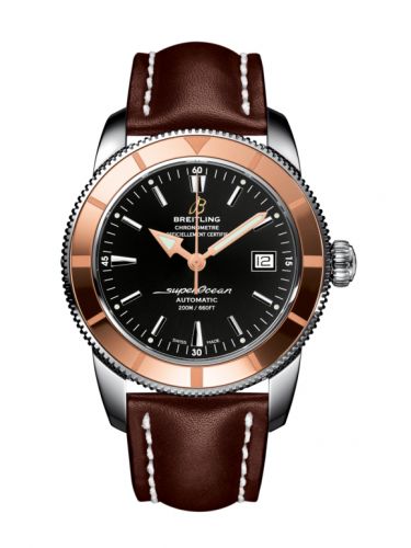 Breitling Superocean Heritage 42 Stainless Steel Red Gold Volcano Black Calf