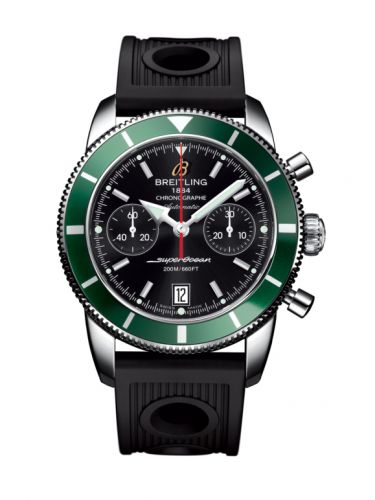 Breitling Superocean Heritage 44 Chronograph Stainless Steel Green Black Rubber