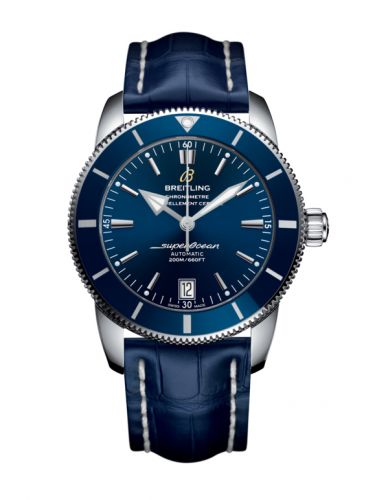 Breitling Superocean Heritage II 42 Stainless Steel Blue Blue Croco Pin