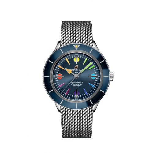 Breitling Superocean Heritage '57 Stainless Steel Blue Rainbow Mesh