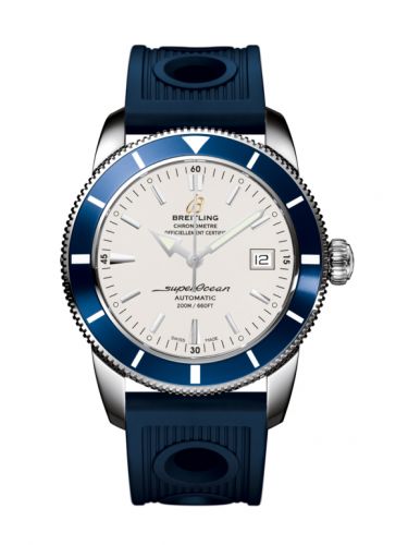 Breitling Superocean Heritage 42 Stainless Steel Blue Stratus Silver Rubber