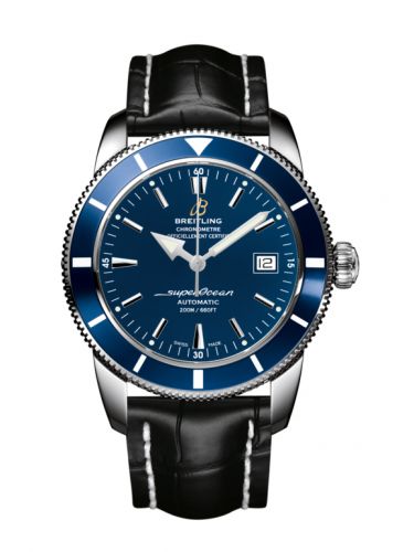 Breitling Superocean Heritage 42 Stainless Steel Blue Gun Blue Croco