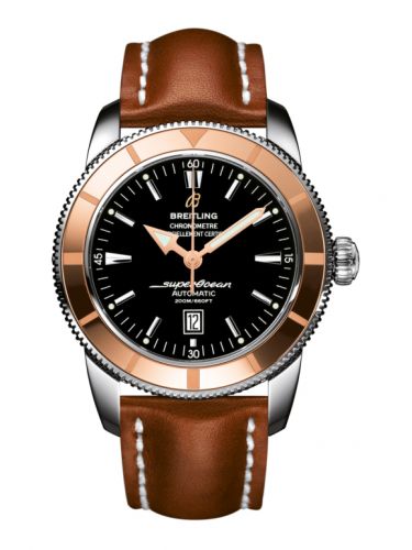Breitling Superocean Heritage 46 Stainless Steel Red Gold Black Calf