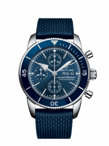 Breitling Superocean Heritage II Chronograph 44 Stainless Steel Blue Rubber Folding