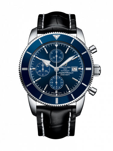 Breitling Superocean Heritage II 46 Chronograph Stainless Steel Blue Blue Croco Pin