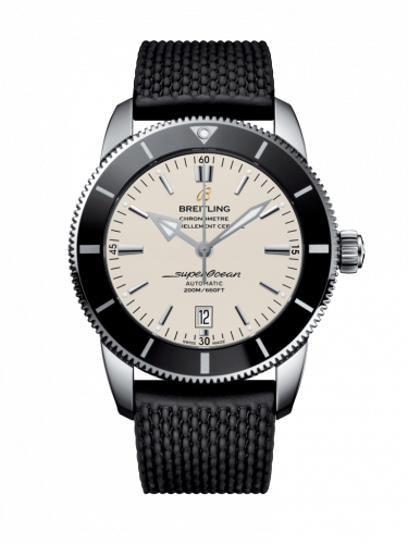 Breitling Superocean Heritage II 46 Stainless Steel Black Silver Rubber Folding