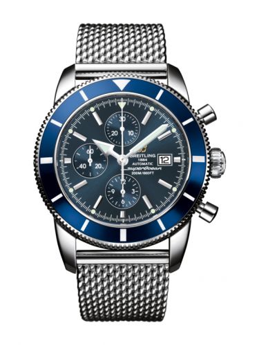 Breitling Superocean Heritage 46 Chronograph Stainless Steel Blue Blue Milanese