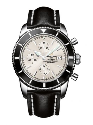 Breitling Superocean Heritage 46 Chronograph Stainless Steel Black Stratus Silver Calf