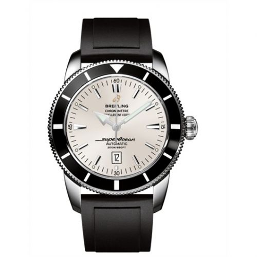 Breitling Superocean Heritage 46 Stainless Steel Black Stratus Silver Rubber
