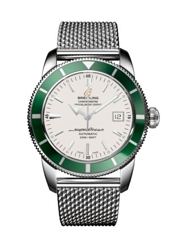 Breitling Superocean Heritage 42 Stainless Steel Green Stratus Silver Milanese