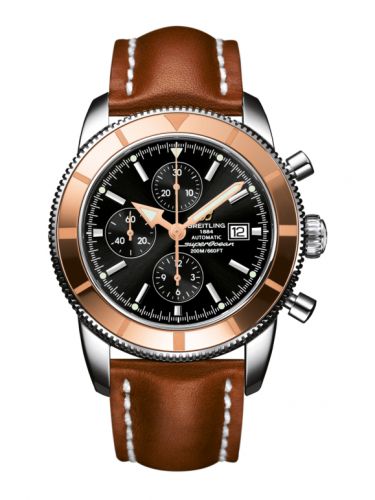 Breitling Superocean Heritage 46 Chronograph Stainless Steel Red Gold Black Calf