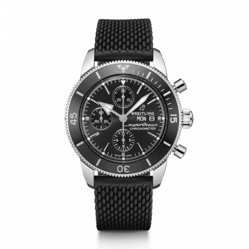 Breitling Superocean Heritage II Chronograph 44 Stainless Steel Black Rubber Folding