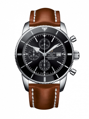 Breitling Superocean Heritage II 46 Chronograph Stainless Steel Black Black Calf Folding