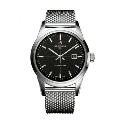 Breitling Transocean Date Stainless Steel Black Bracelet