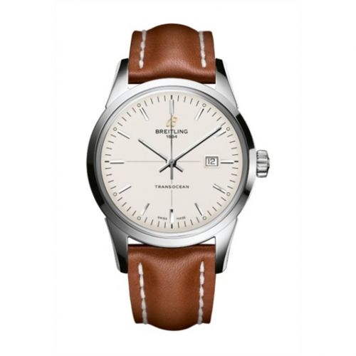 Breitling Transocean Stainless Steel Silver Calf Pin
