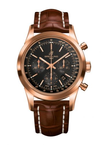 Breitling Transocean Chronograph Red Gold Black Croco