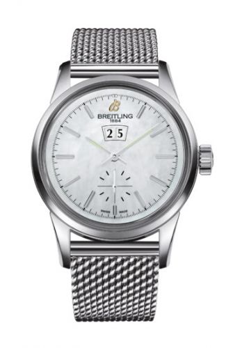 Breitling Transocean 38 Stainless Steel MOP Bracelet